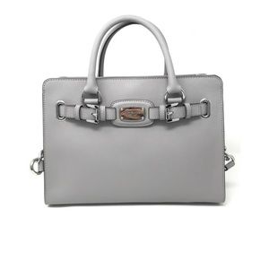 Michael Kors Saffiano Leather Hamilton East West Satchel, Ash Grey